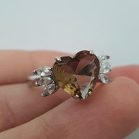 Heart Shape 925 Sterling Silver Ladies Alexandrite Rings Turkish Zultanite Jewelry