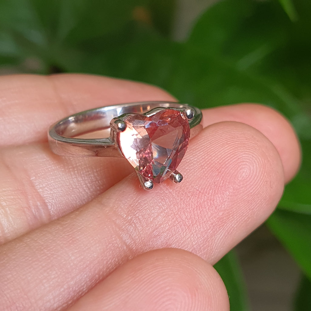 WOMEN 925 STERLING SILVER ICY CZ SILVER HEART SHAPE ENGAGEMENT RING SIZE  6-9*113 | eBay