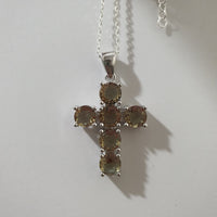 Ladies Zultanite Necklace Holy Cross 925 Sterling Silver !6" Necklace