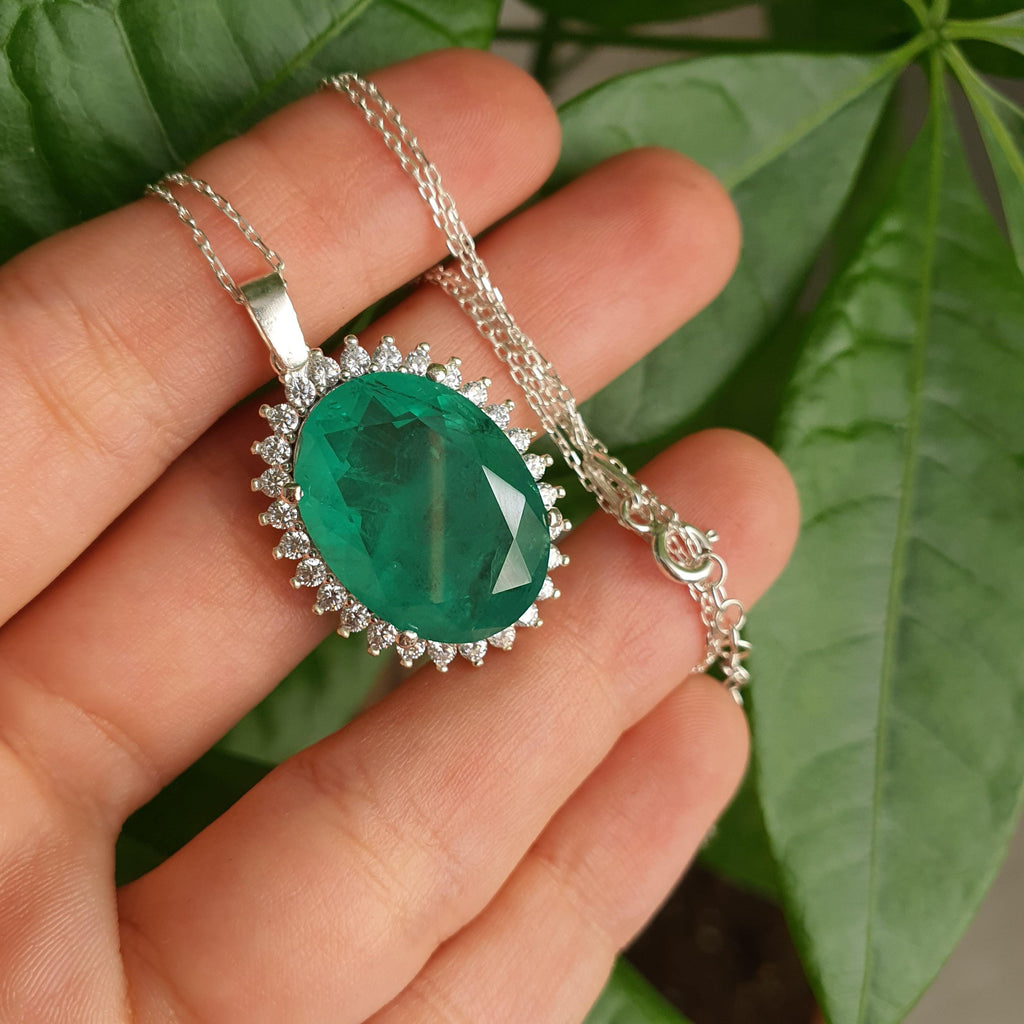 Ladies Necklace 925 Silver Paraiba Tourmaline Turkish Jewelry Gift For Her - Wholesale Turkish Jewelry Manufacturer Silver Gold