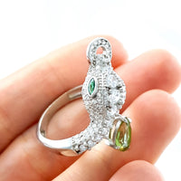 Alexandrite Snake Ring 925 Sterling Silver Ladies Turkish Zultanite Jewelry