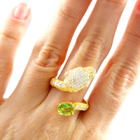 Gold Panther Luxury Women's Adjustable Rings Zultanite 925 Turkish Jewelry